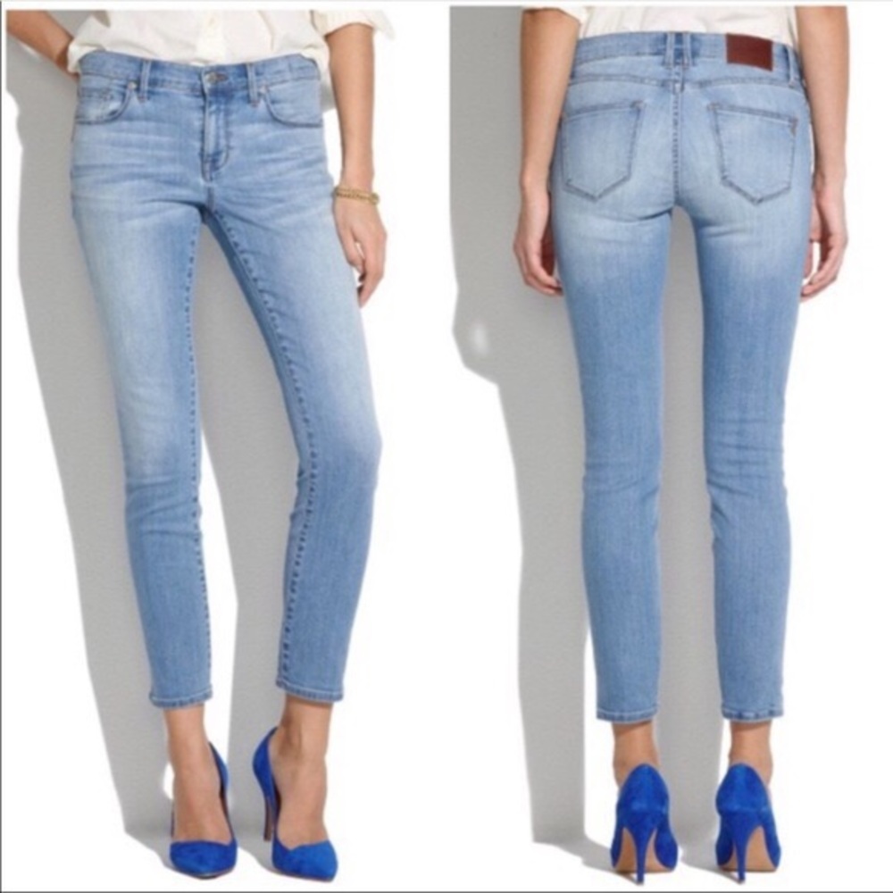 Madewell 8” Light Wash Midrise Jean Raw Hem Sz 26